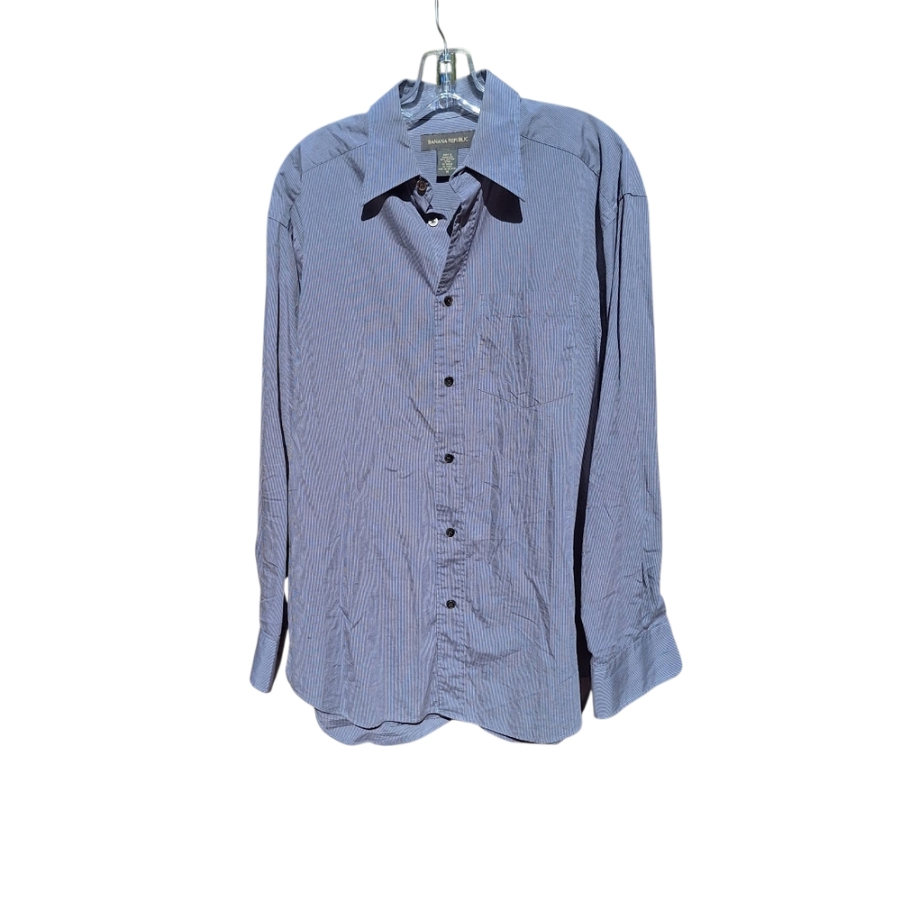 Banana Republic Pinstripe Dress Shirt 100% Cotton Button Up Long Sleeve Mens M